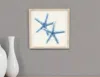 Hivvago Blue And White Distressed Metal Starfish Framed Wall Art In Multi