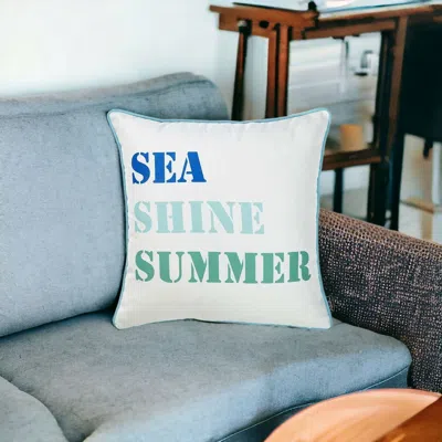 Hivvago Blue And White Sea Shine Marine Throw Pillow
