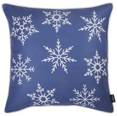 Hivvago Blue And White Snowflakes Throw Pillow