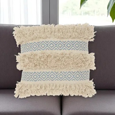 Hivvago Blue Diamond Patterned Throw Pillow In Neutral