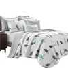 Hivvago Blue Grey Birds On Wire Lightweight 7 Pcs Quilt Set