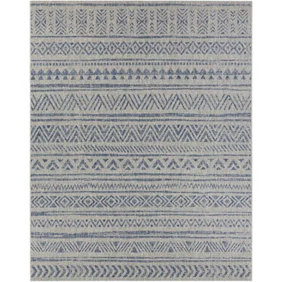 Hivvago Blue Grey Chevron Coastal Boho Style Indoor Outdoor Area Rug In Gray