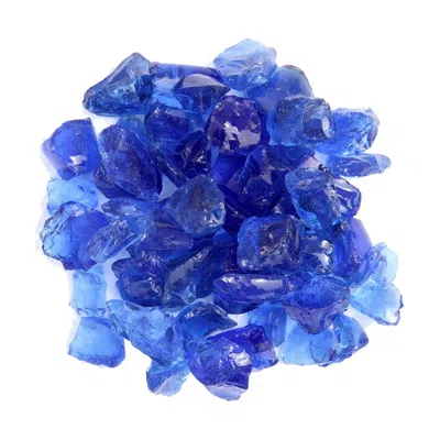 Hivvago Blue Round Reflective Fire Pit Glass