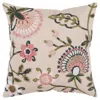 Hivvago Blush Botanical Pattern Embroidered Throw Pillow In Multi