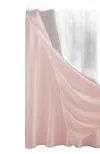 Hivvago Blush Sheer And Grid Shower Curtain And Liner Set In Pink