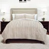 Hivvago Blush Striped Queen Quilt In Brown