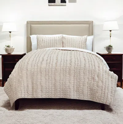 Hivvago Blush Striped Queen Quilt In Brown