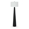 Hivvago Boe 69 Inch Floor Lamp, White Drum Shade, Black Tapered Cone Resin Base