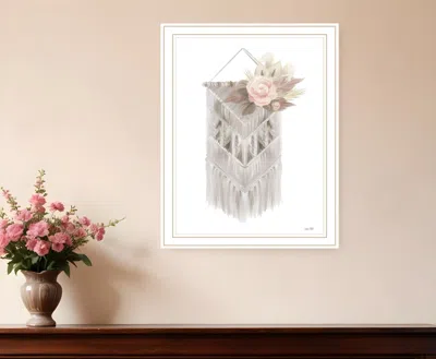 Hivvago Bohemian Macrame White Framed Print Wall Art