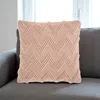 Hivvago Boho Mauve Rose Textural Chevron Throw Pillow In Pink