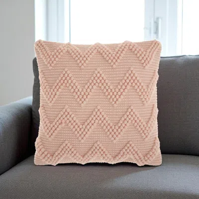 Hivvago Boho Mauve Rose Textural Chevron Throw Pillow In Pink