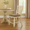 Hivvago Bolan Counter Height Chair Set Of 2, Rake Back, Antique White Wood