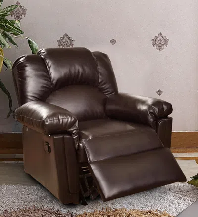 Hivvago Bonded Leather Rocker/recliner, Brown