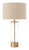 Hivvago Boreal Table Lamp Beige & Gold In Brown