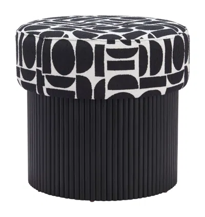 Hivvago Boto Storage Ottoman Black & White