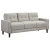 Hivvago Bow 77 Inch Sofa, Grid Tufted Back, Track Arms, Self Welt Trim, Beige In Gray