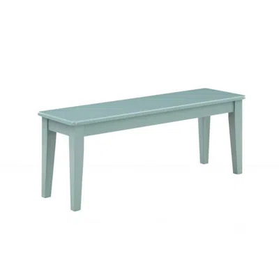 Hivvago Bray 44 Inch Modern Rectangular Dining Bench, Tapered Legs, Teal Blue