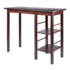 Hivvago Breakfast Kitchen Island With Shelves Walnut