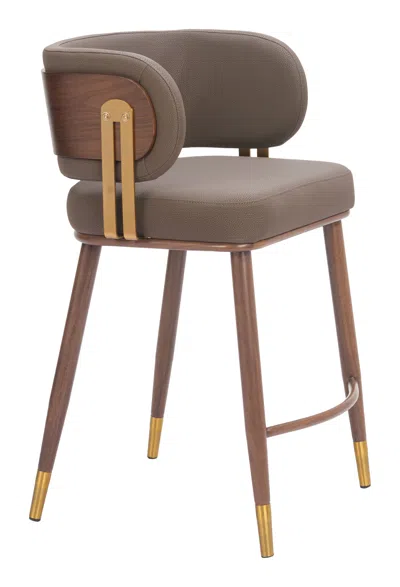 Hivvago Brew Counter Stool Brown & Walnut