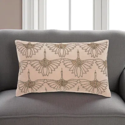 Hivvago Brilliant Blush Pink Lumbar Pillow In Nude