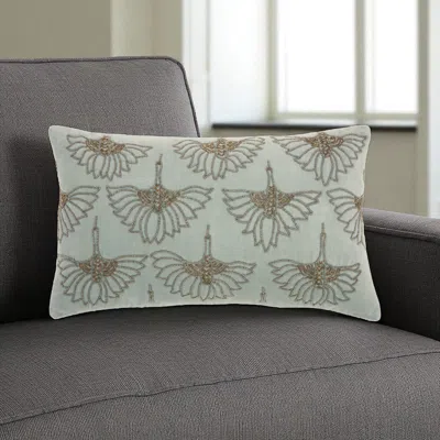 Hivvago Brilliant Celadon Blue Lumbar Pillow In Green