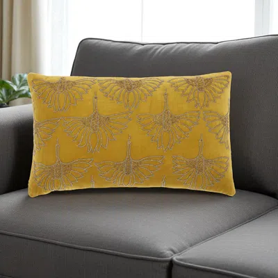Hivvago Brilliant Gold Lumbar Pillow In Yellow