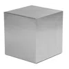 Hivvago Brioni 16 Inch Side End Table, Square Top, Brushed Silver Metal Frame In Gray