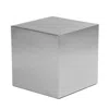Hivvago Brioni 20 Inch Tall Side End Table, Square Top, Brushed Silver Metal Frame In Metallic