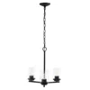 Hivvago Bronze And Clear Chandelier Three Light Iron Ceiling Light With Clear Shades In Black