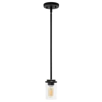 Hivvago Bronze And Clear Cylinder Iron Ceiling Light With Clear Shades In Black