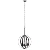 Hivvago Bronze And Black Sphere Three Light Iron Ceiling Light With Bronze And Black Shades In Black