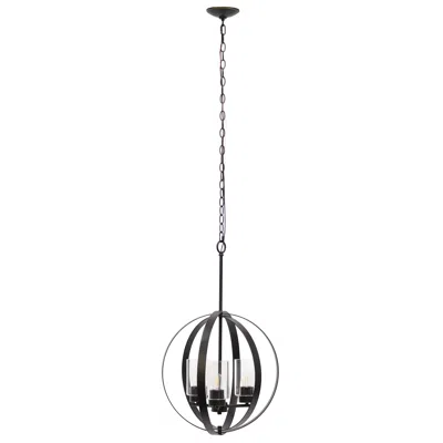 HIVVAGO BRONZE AND CLEAR SPHERE THREE LIGHT IRON CEILING LIGHT WITH CLEAR SHADES