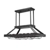 Hivvago Bronze Kitchen Island Two Light Iron Led Edison Bulb Flush Ceiling Light In Black