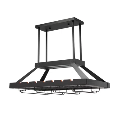 Hivvago Bronze Kitchen Island Two Light Iron Led Edison Bulb Flush Ceiling Light In Black