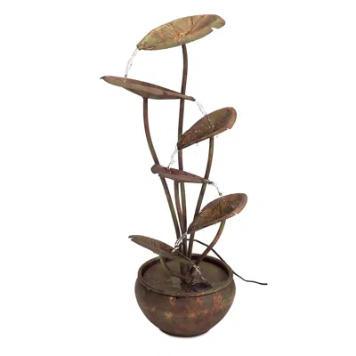 Hivvago Bronze Metal Lotus Leaf Fountain 30.5"h