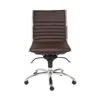 Hivvago Brown And Silver Adjustable Swivel Faux Leather Rolling Conference Office Chair In Brown