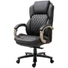 Hivvago Brown Big And Tall Diamond Stitching Executive Adjustable Height Office Chair In Black