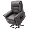 Hivvago Brown Electric Pu Leather Power Lift Chair With Remote Control & Side Pockets In Black