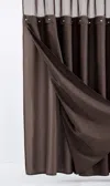 Hivvago Brown Modern Grid Shower Curtain And Liner Set