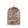Hivvago Brown Single Rattan Dimmable Ceiling Light With Brown Shades In Brown