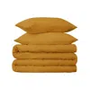 Hivvago Brown Sugar Twin Cotton Blend 650 Thread Count Washable Duvet Cover Set In Brown