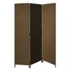 Hivvago Brown Upholstered 3 Panel Room Divider Screen In Brown