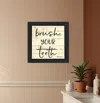 Hivvago Brush Your Teeth Black Framed Print Bathroom Wall Art In Black