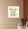 Hivvago Brush Your Teeth White Framed Print Bathroom Wall Art In Neutral
