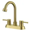 Hivvago Brushed Gold 4" 2-handle Centerset Bathroom Faucet In Gold