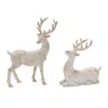 Hivvago Brushed Gold Holiday Deer Figurine (set Of 6) In Neutral