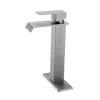 Hivvago Brushed Nickel Handle Waterfall Spout Bathroom Faucet In Gray