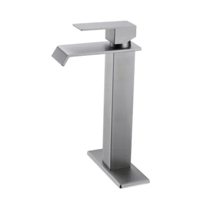 Hivvago Brushed Nickel Handle Waterfall Spout Bathroom Faucet