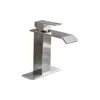 Hivvago Brushed Nickel Handle Waterfall Spout Bathroom Faucet In Silver