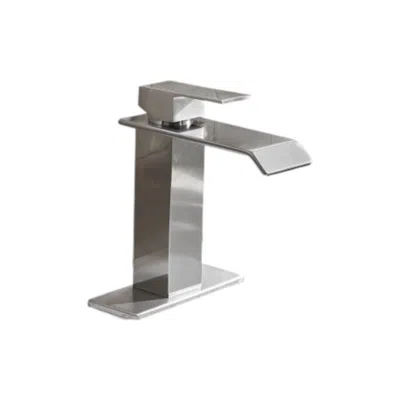 Hivvago Brushed Nickel Handle Waterfall Spout Bathroom Faucet